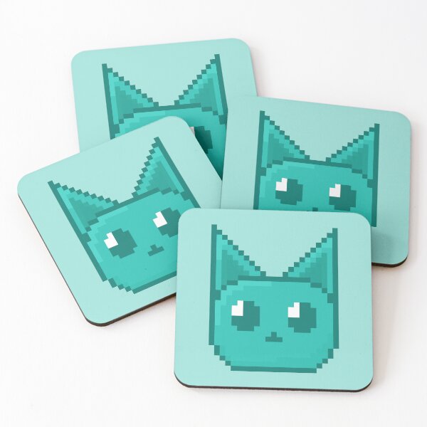 Artikelvorschau, Cyan Cat Pixelart entworfen und verkauft von Lilac-Cat.
