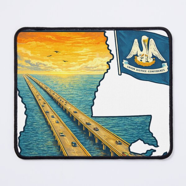 Item preview, Lake Pontchartrain Louisiana LA Retro Water Sunrise and Sunset designed and sold by devonclemon.
