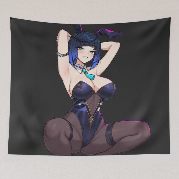 Item preview, Seductive Midnight Bunny Temptress in Glossy Corset Pose designed and sold by Jimakmo.