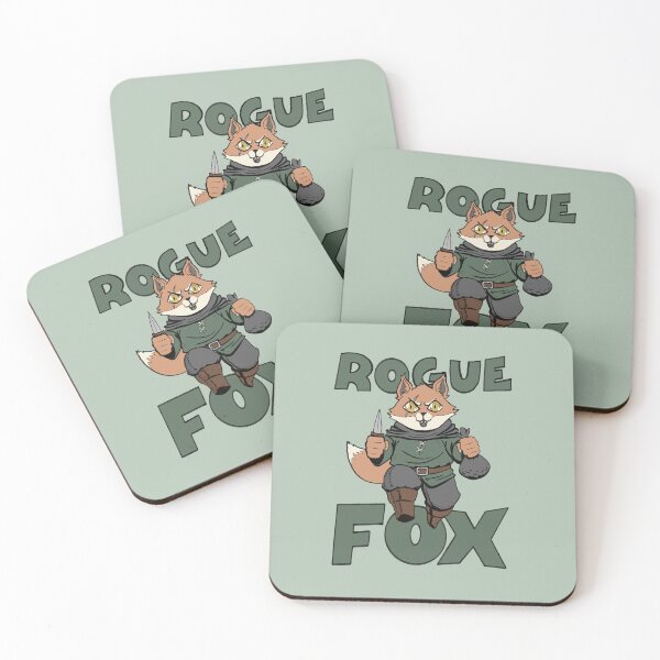 Item preview, Rogue Fox – Dagger & Coin Bag Fantasy Thief, Animal RPG Character Art Print designed and sold by RipeRambutanArt.
