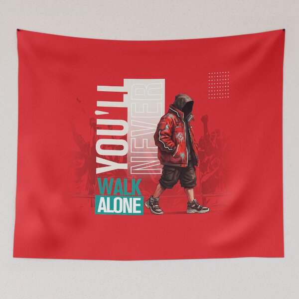 Item preview, You'll Never Walk Alone Inspirational Typography Design (Red) designed and sold by Oddistry-Co.