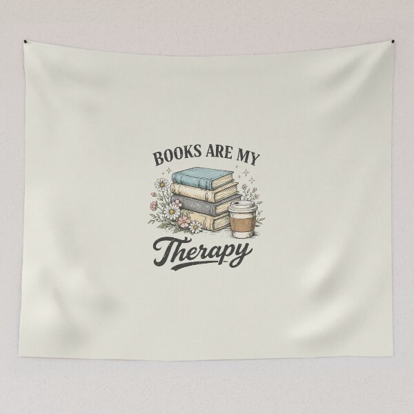 Item preview, Book Are My Therapy, Flower Book , Book Lover, Retro Aesthetic designed and sold by WatercolourferS.