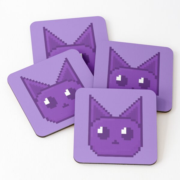 Artikelvorschau, Lila Katze Pixelart entworfen und verkauft von Lilac-Cat.