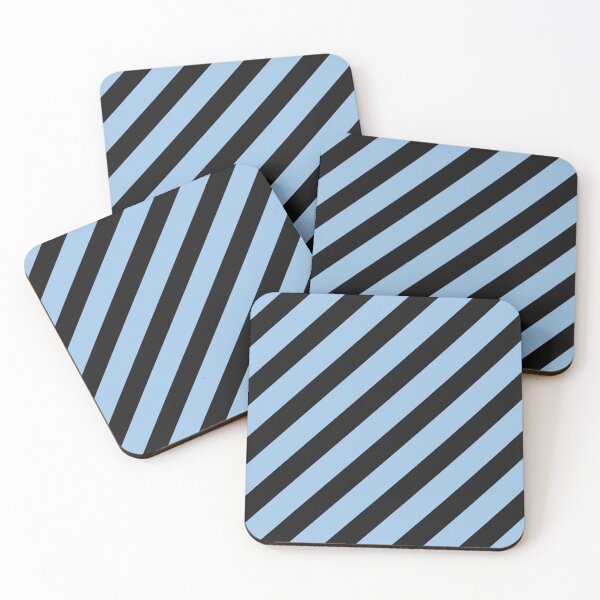 Item preview, Diagonal Striped Black And Baby Blue Pattern designed and sold by pattern-archive.