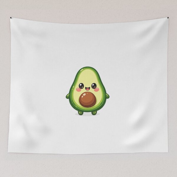 Item preview, Cute Smiling Avocado Kawaii Cartoon – Happy Avocado Character Sticker & T-Shirt Design designed and sold by ArtWaveStudio8.