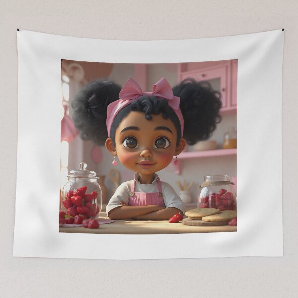 Item preview, Strawberry Bakery Girl | Cute Chibi Dessert Kitchen Illustration designed and sold by Peachesncream4.
