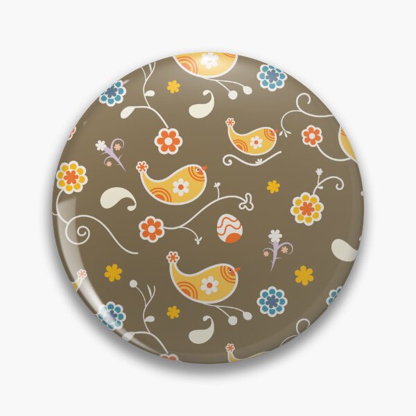 Item preview, Colorful Scandinavian Folk Bird and Floral Seamless Pattern on Purple Background designed and sold by CHANCHANAI.