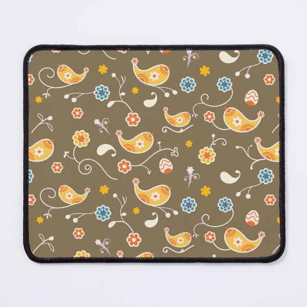Item preview, Colorful Scandinavian Folk Bird and Floral Seamless Pattern on Purple Background designed and sold by CHANCHANAI.