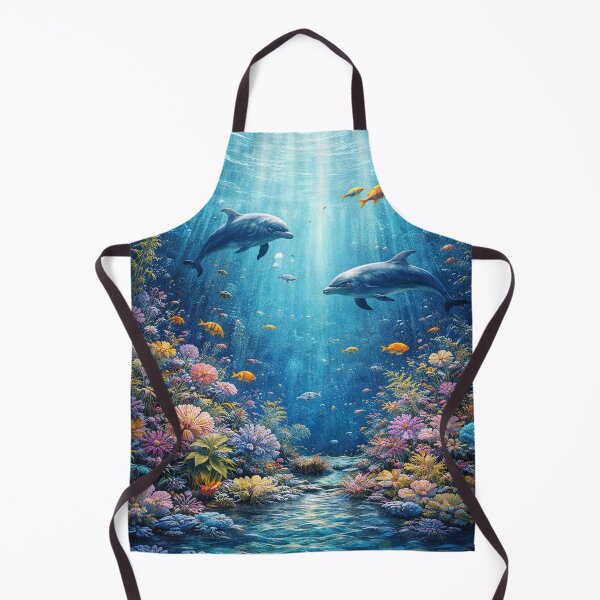 Item preview, Vibrant Underwater Dolphins Ocean Reef Art designed and sold by JunnuCreations.