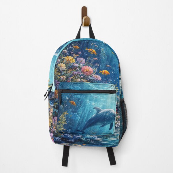 Item preview, Vibrant Underwater Dolphins Ocean Reef Art designed and sold by JunnuCreations.