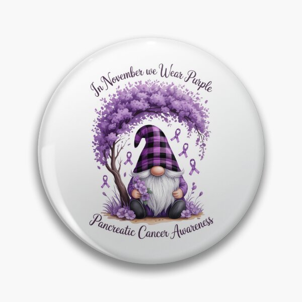 Item preview, In November We Wear Purple Pancreatic Cancer Awareness Gnome designed and sold by EllenJast.