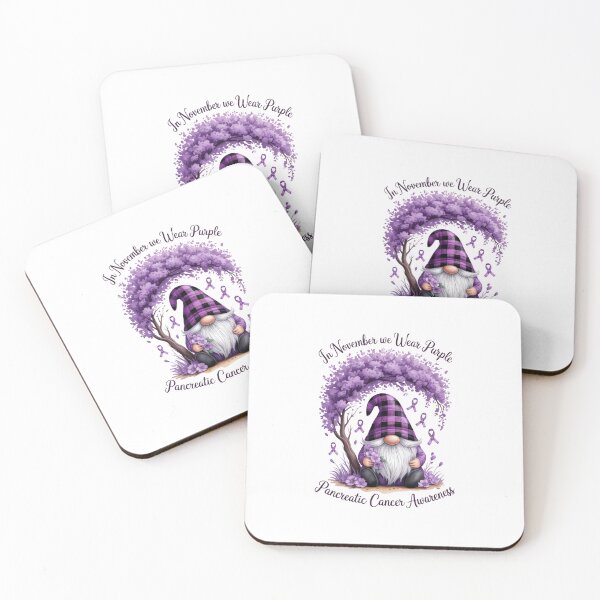 Item preview, In November We Wear Purple Pancreatic Cancer Awareness Gnome designed and sold by EllenJast.