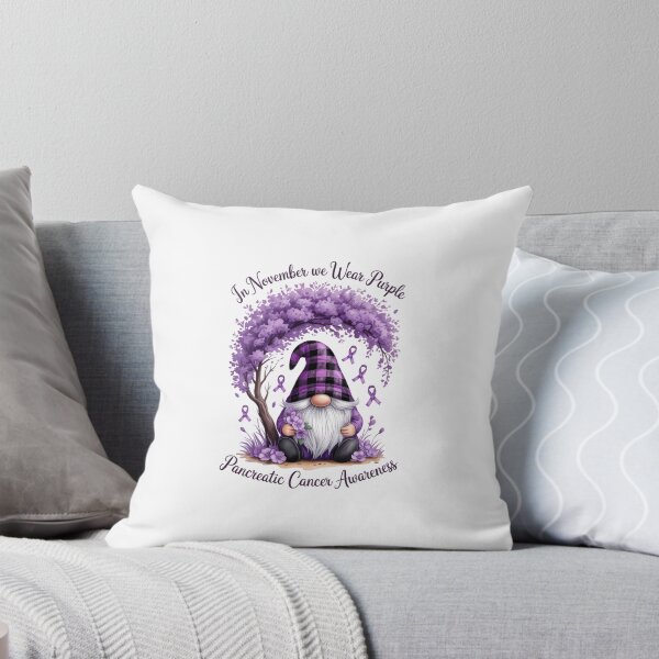Item preview, In November We Wear Purple Pancreatic Cancer Awareness Gnome designed and sold by EllenJast.