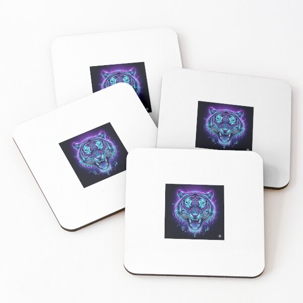 Item preview, Cyberpunk Neon Tiger Head Glow Poster Art designed and sold by COLOREBEL.