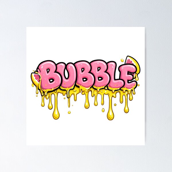Item preview, Bubble Graffiti Drip Text – Pink Yellow Street Art Sticker designed and sold by TaitelCraft.