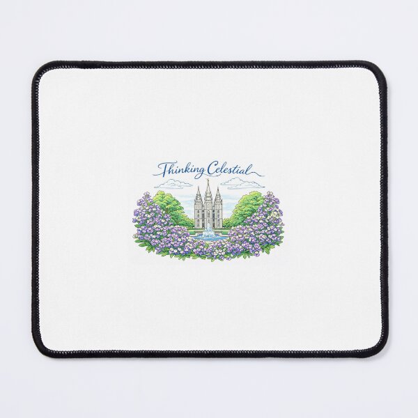 Item preview, Salt Lake Temple with “Thinking Celestial” quote designed and sold by Justtryjng.