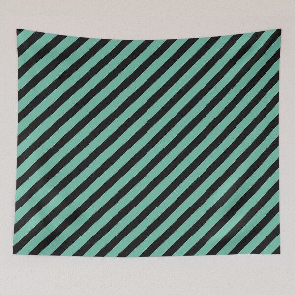 Item preview, Black And Pastel Green Diagonal Striped Pattern designed and sold by pattern-archive.