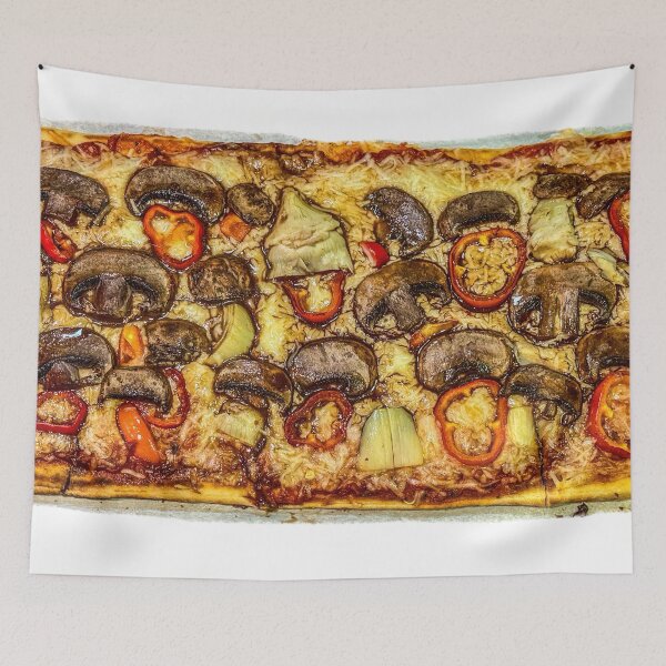 Item preview, Mushroom Pizza with Roasted Mushrooms – Rustic Veggie Sheet Pan Pizza Food Photography designed and sold by aadventures.