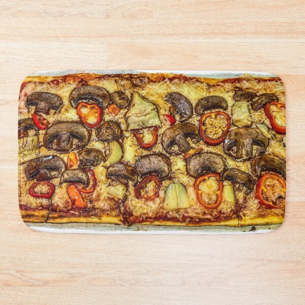 Item preview, Mushroom Pizza with Roasted Mushrooms – Rustic Veggie Sheet Pan Pizza Food Photography designed and sold by aadventures.