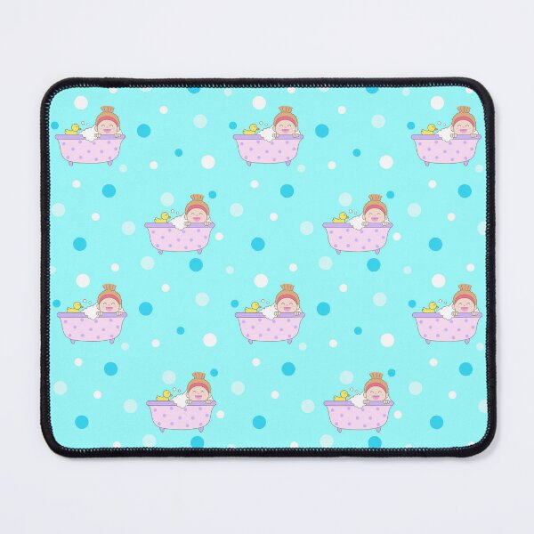 Item preview, Seamless Pattern Beauty Curly Hair Woman Bathing in Bathtub with Rubber Duck for Self Care designed and sold by nuchz.