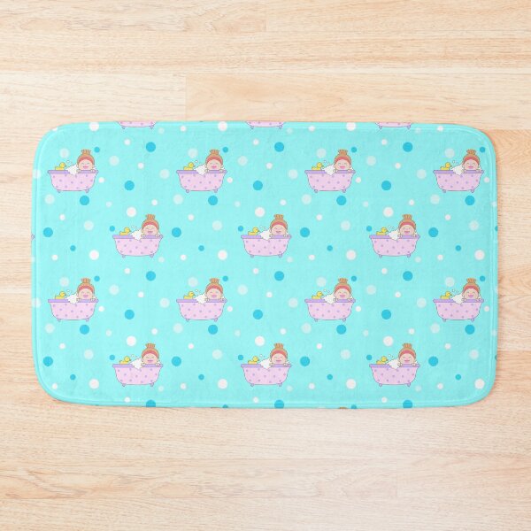 Item preview, Seamless Pattern Beauty Curly Hair Woman Bathing in Bathtub with Rubber Duck for Self Care designed and sold by nuchz.