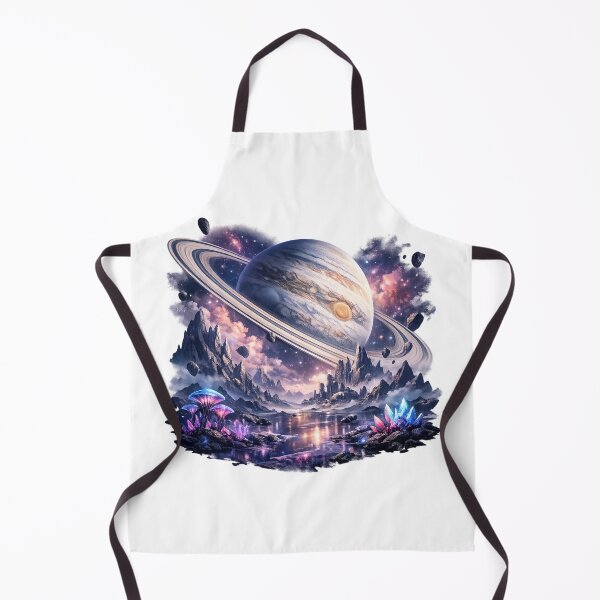 Item preview, Alien Planet Landscape with Ringed Planet, Crystal Mountains & Cosmic Nebula | Sci-Fi Space Fantasy Art designed and sold by ArtWaveStudio8.