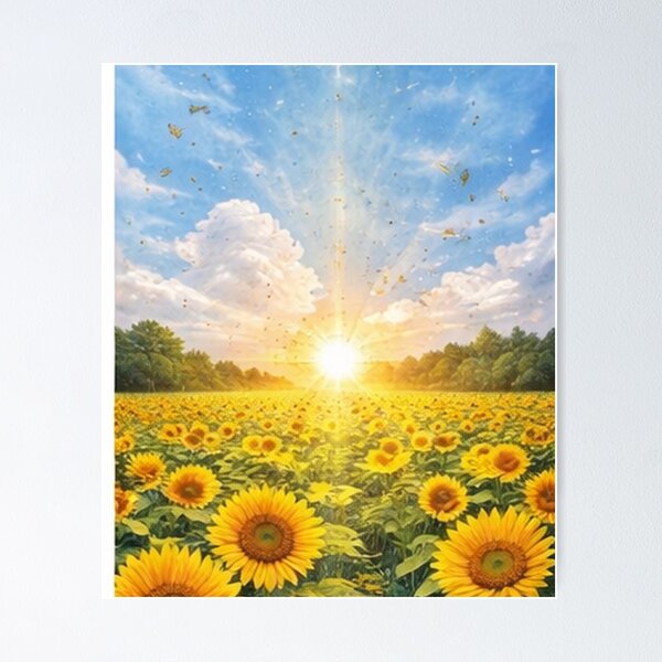 Item preview, Sunflower Field Sunrise Nature Landscape designed and sold by JunnuCreations.