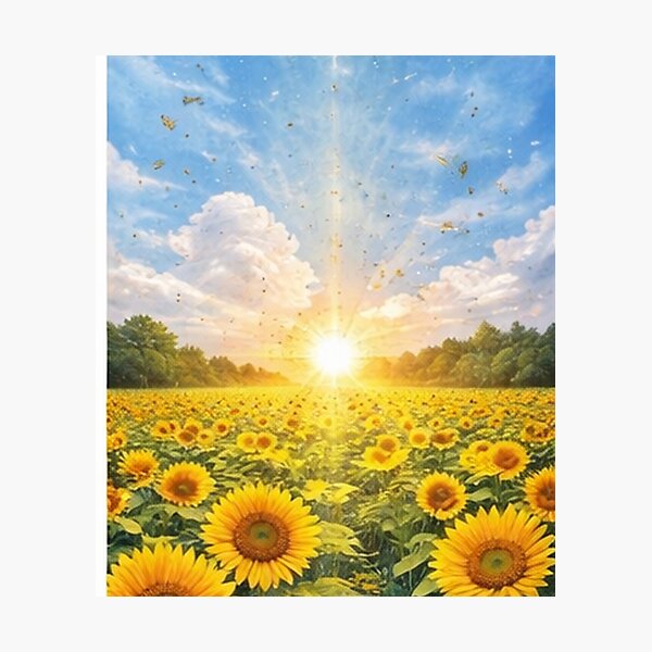 Item preview, Sunflower Field Sunrise Nature Landscape designed and sold by JunnuCreations.