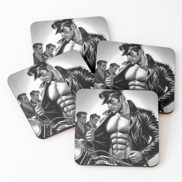 Item preview,  Anime Noir Gay Leather Bikers Tom of Finland Tribute Berlin Pride Defiant Currency Graphic Design designed and sold by ItsAKinkThing.