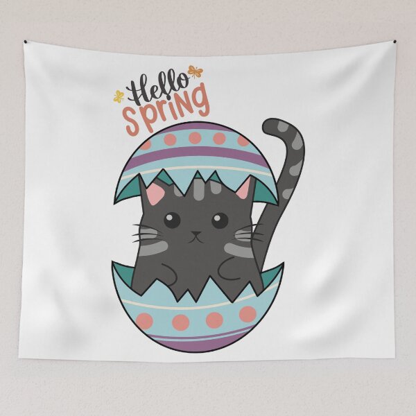 Item preview, Hello Spring Easter Egg Cat designed and sold by AussieMomma.