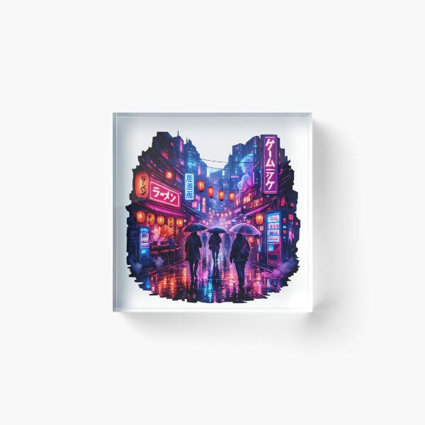 Artikelvorschau, Neon Tokyo Cyberpunk Alley – Futuristische japanische Nachtstraßenästhetik entworfen und verkauft von ArtWaveStudio8.