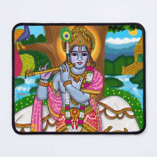Item preview, Krishna Devotional Artwork – Sacred Hindu God Design designed and sold by Harshit_Digital_Arts.