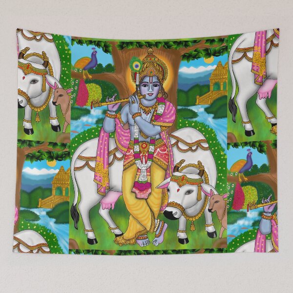 Item preview, Krishna Devotional Artwork – Sacred Hindu God Design designed and sold by Harshit_Digital_Arts.