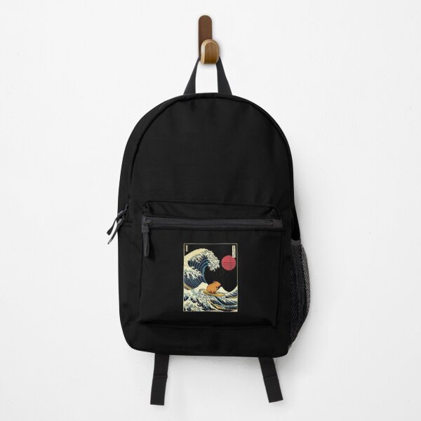 Item preview, Capybara Surfing Japanese Wave Funny Ukiyo-e Style Animal Illustration designed and sold by titanlevi.