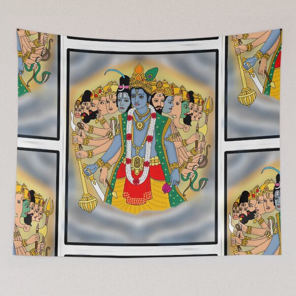 Item preview, Shri Krishna Sacred Illustration – Spiritual Indian Art Design designed and sold by Harshit_Digital_Arts.