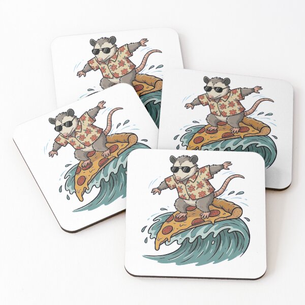 Item preview, Funny Surfing Opossum on Pepperoni Pizza Slice designed and sold by k3rstman1.