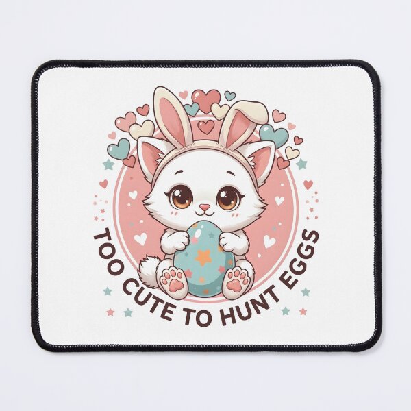 Item preview, Too Cute to Hunt Eggs – Kawaii Easter Kitten Bunny Ears Shirt designed and sold by relso.