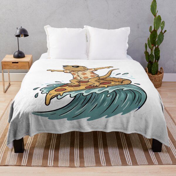 Item preview, Surfing Bearded Dragon Pizza Slice Hawaiian Shirt designed and sold by k3rstman1.