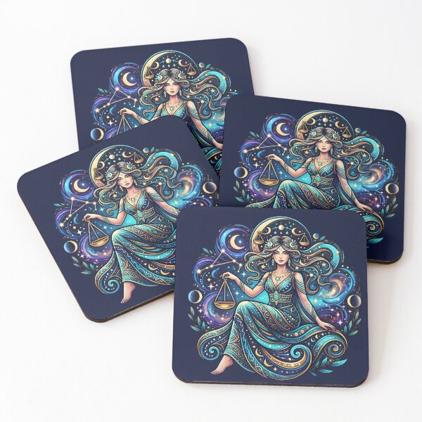 Item preview, Celestial Libra Zodiac Goddess Astrology Art designed and sold by Dakson Design - Fantasy Art.