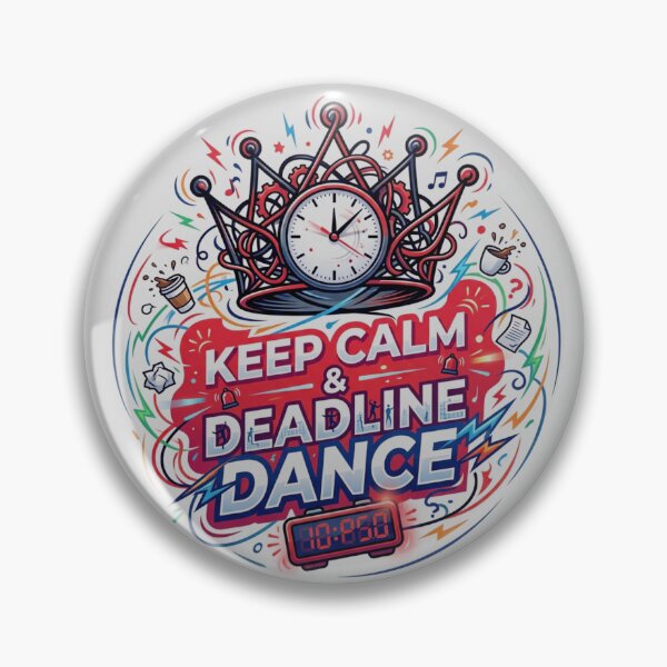 Item preview, Keep Calm & Deadline Dance - Chaotic Crown & Clock Illustration designed and sold by RDproject.
