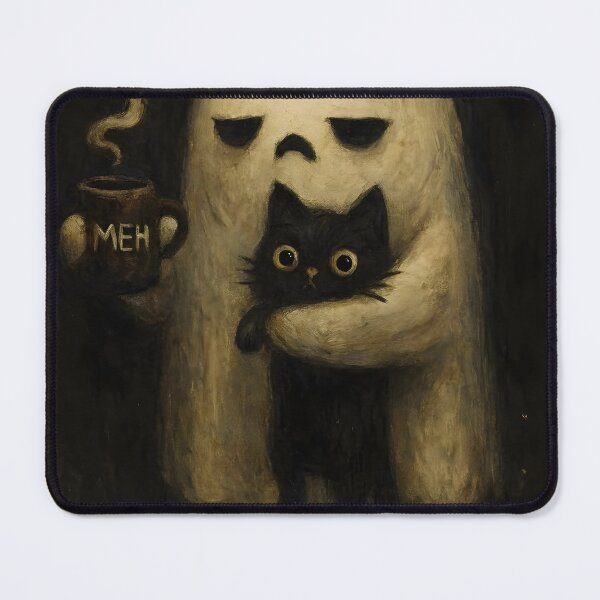 Item preview, Funny Lazy Cat Ghost Meh Mood Cute Spooky Humor Art designed and sold by ArtsyGlaze.