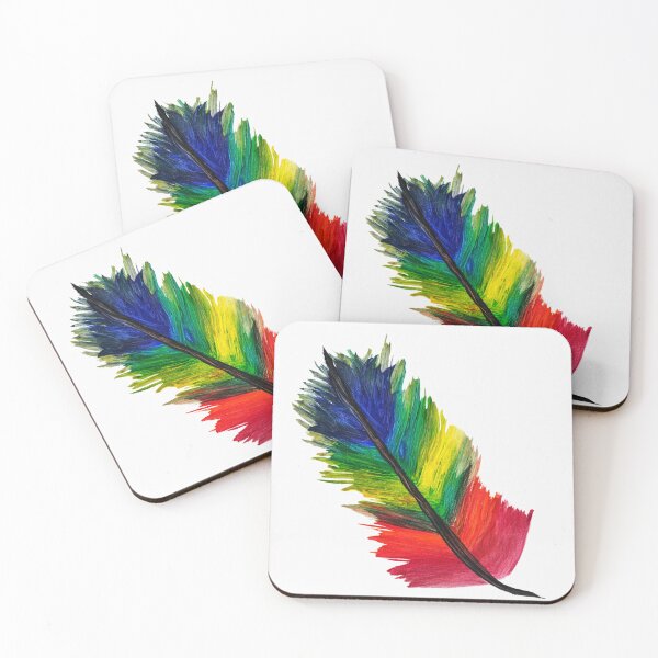 Item preview, Rainbow Feather Colorful Artistic Illustration designed and sold by Monishgoud.