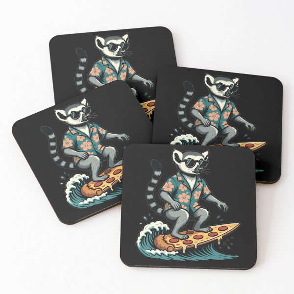 Item preview, Cool Lemur Surfing Pizza Slice Hawaiian Shirt designed and sold by k3rstman1.