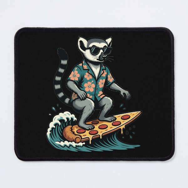 Item preview, Cool Lemur Surfing Pizza Slice Hawaiian Shirt designed and sold by k3rstman1.