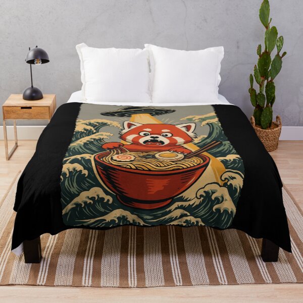 Item preview, UFO Ramen Red Panda Alien Abduction  designed and sold by JEFDodsonArt.