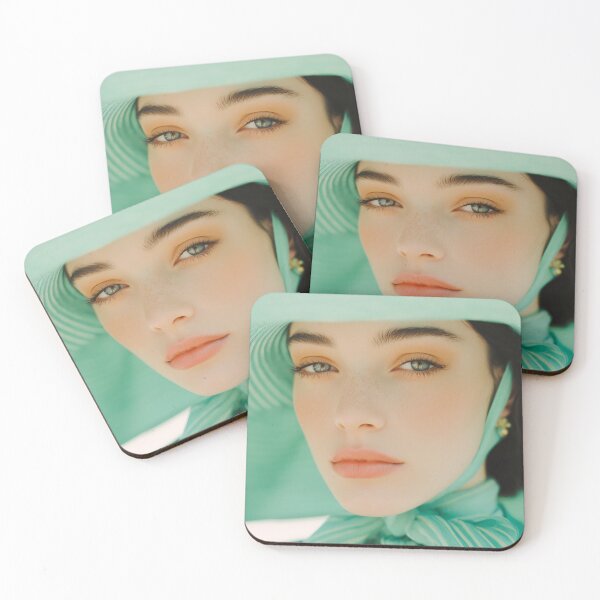 Item preview, Minimalist Portrait Woman in Mint Hat Elegant Aesthetic Photo designed and sold by Mindrender.