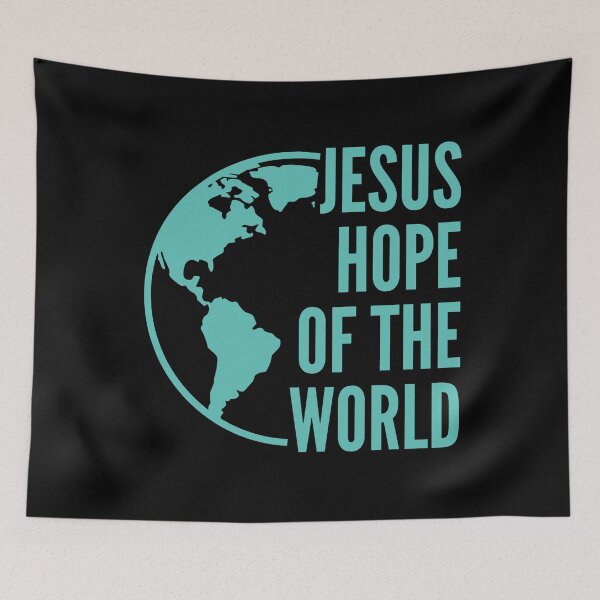 Item preview, Jesus – Hope of the World - Sky Blue Typography Design designed and sold by MoriaStore.