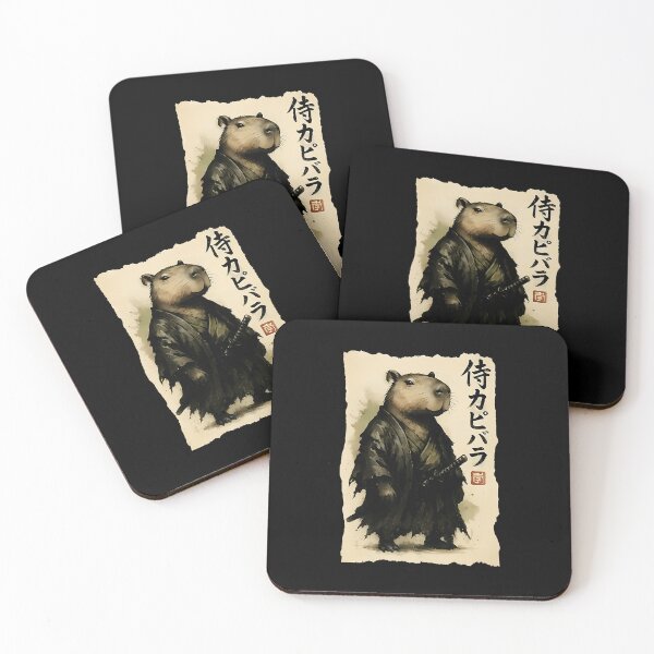 Item preview, Samurai Capybara Japanese Ink Style Illustration designed and sold by titanlevi.