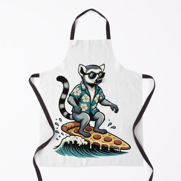 Item preview, Funny Pizza Surfer Lemur in Hawaiian Shirt designed and sold by k3rstman1.