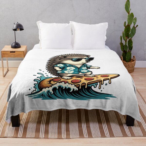 Item preview, Funny Surfing Hedgehog on Pizza Ocean Wave designed and sold by k3rstman1.